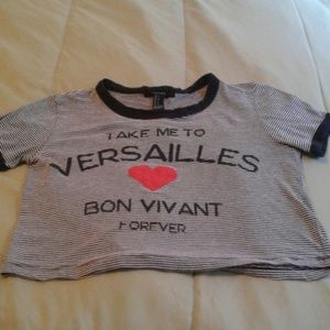 French striped crop top